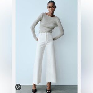 ZARA ZW THE MARINE STRAIGHT JEANS ECRU | 8246/051 SIZE 4